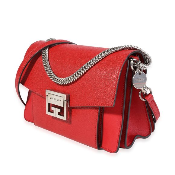 Givenchy Red Goatskin Small GV3 Shoulder Bag - Picture 2 of 7